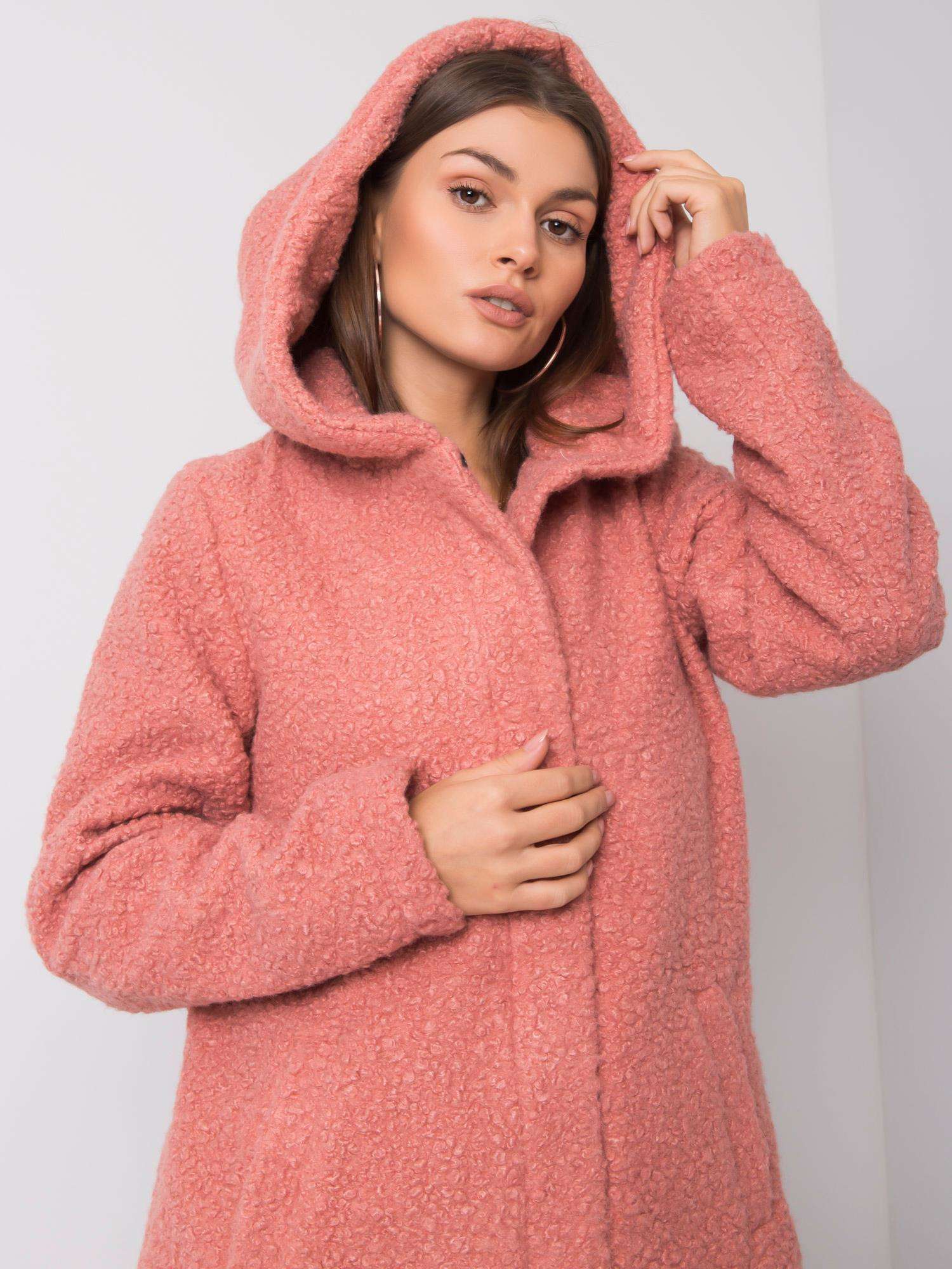 pink boucle coat