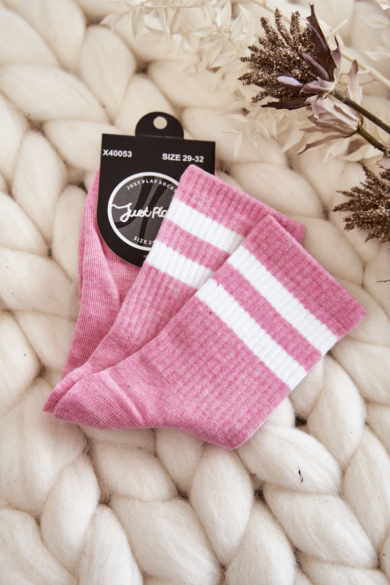Youth Cotton Sports Socks Pink