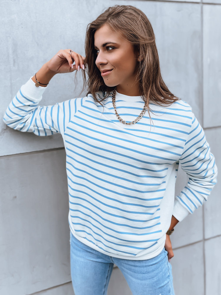 Women's Blouse NAGINI With White And Blue Stripes Dstreet