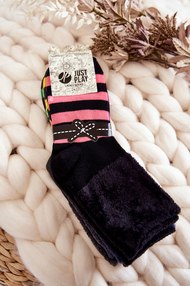 Levně Klasické dámské pruhované ponožky 5-balení vícebarevné