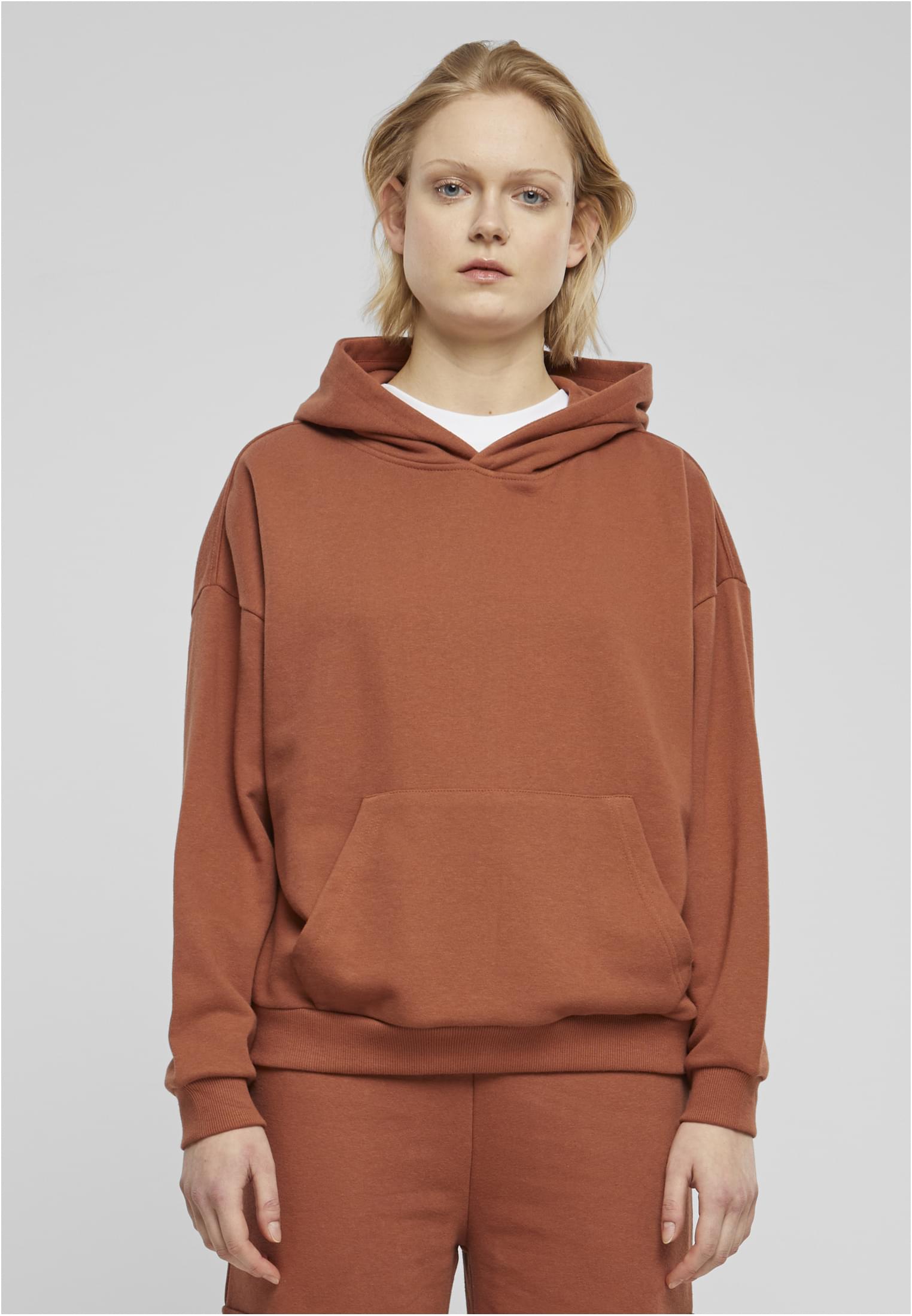 Dámská Mikina S Kapucí Terry Oversized Rezavá