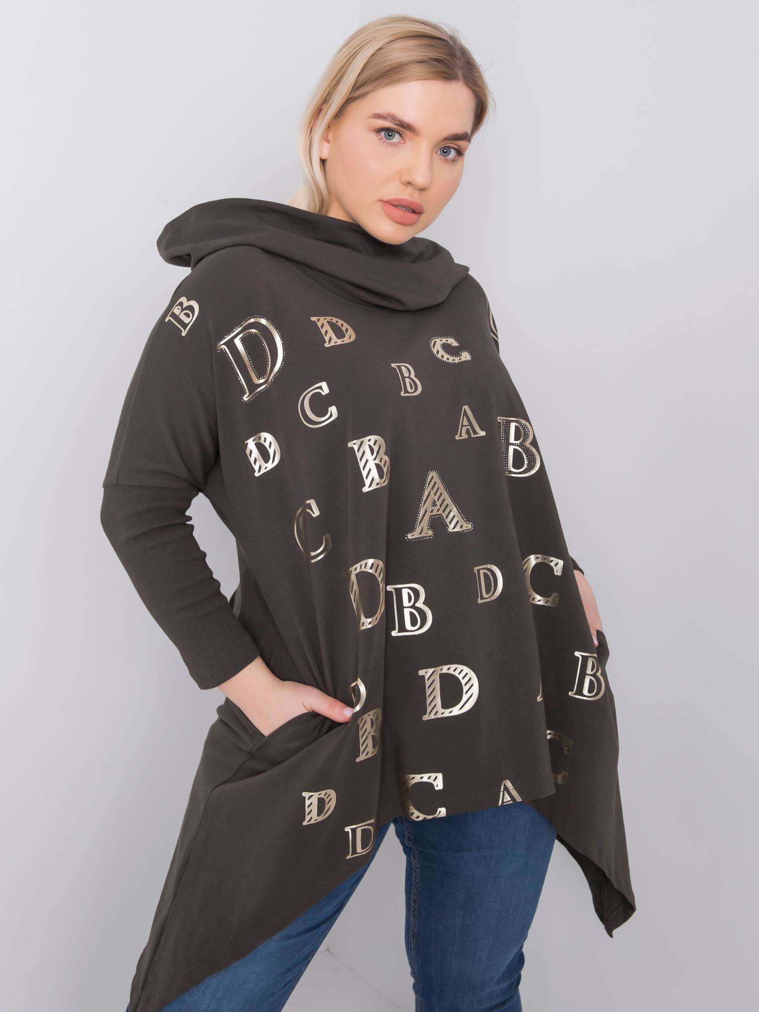 Dark Khaki Sweatshirt Plus Size By Aina