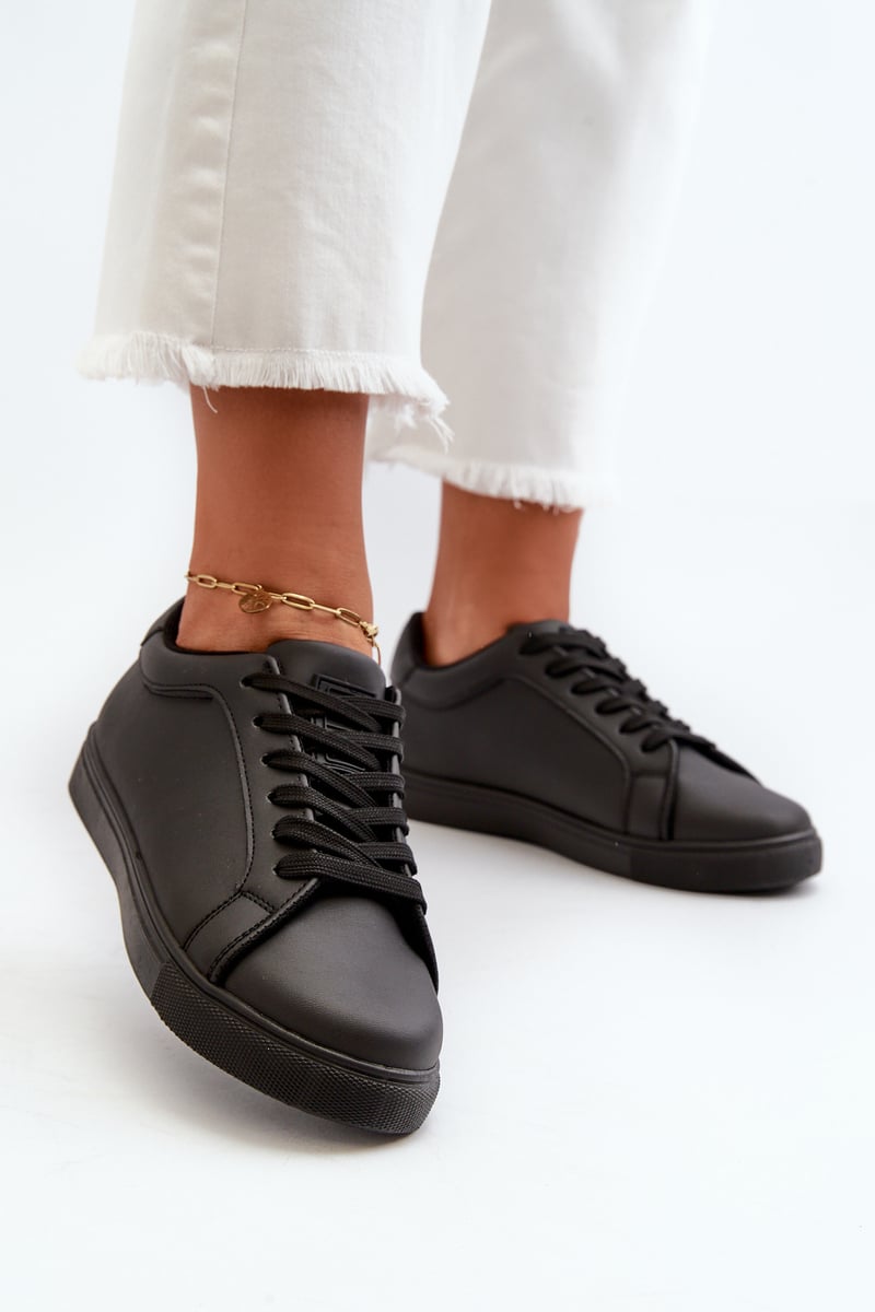 Černé dámské nízké sportovní boty Diunna z eko kůže