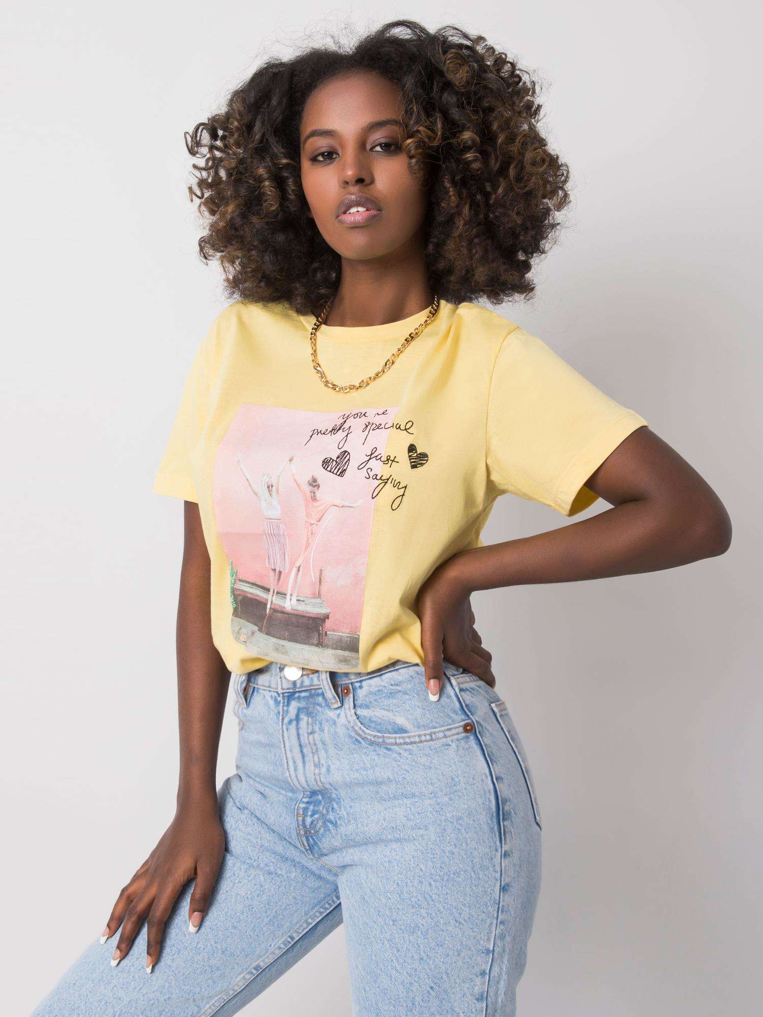 Yellow Women's T-shirt With Print