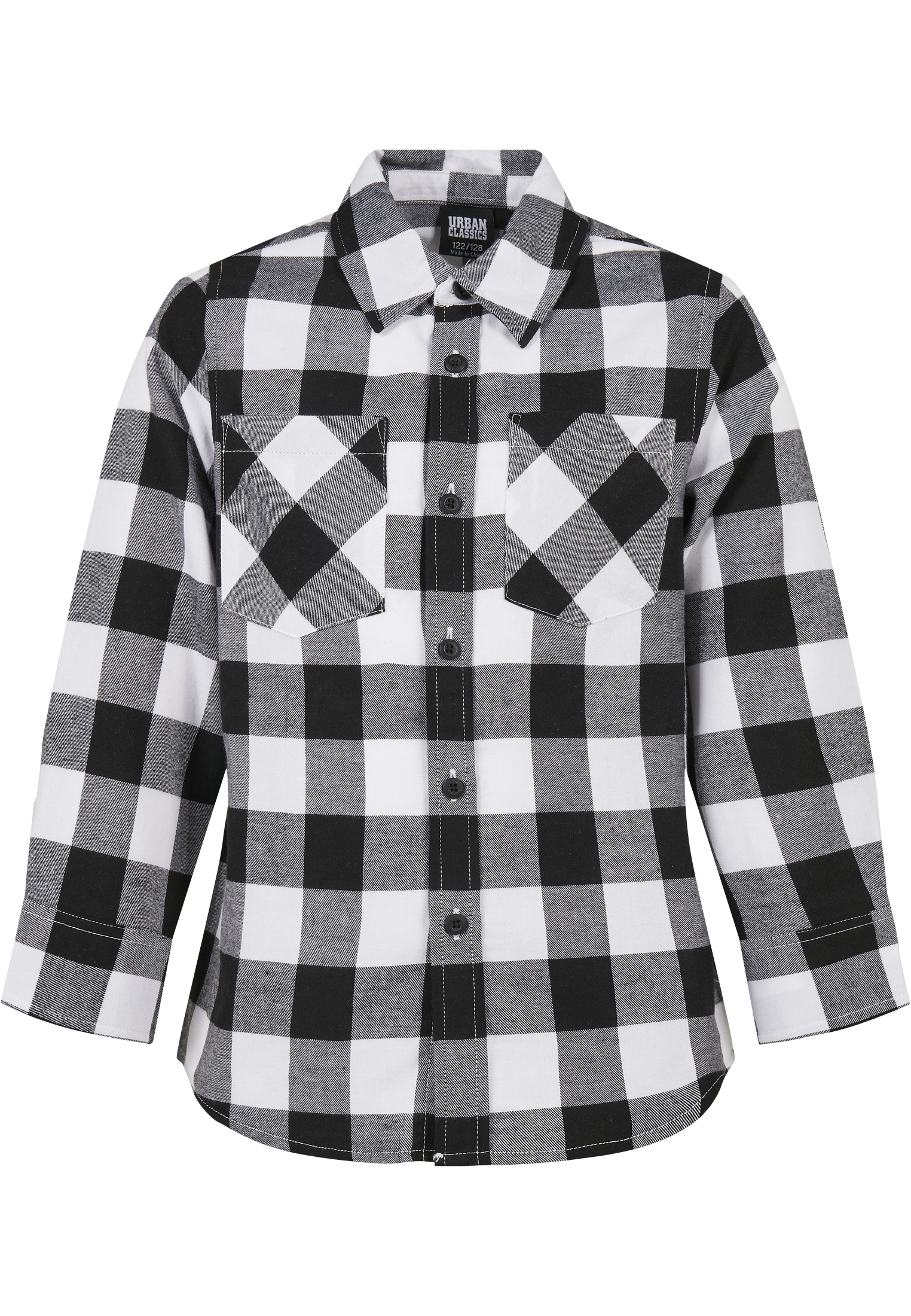 Boys checkered flannel shirt black/white