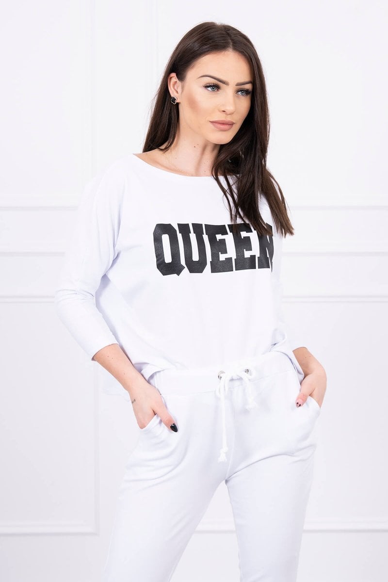 Készlet Queen nyomtatással fehér