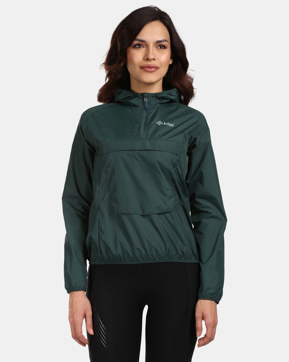 Women's ultralight running jacket Kilpi ANORI-W Dark green