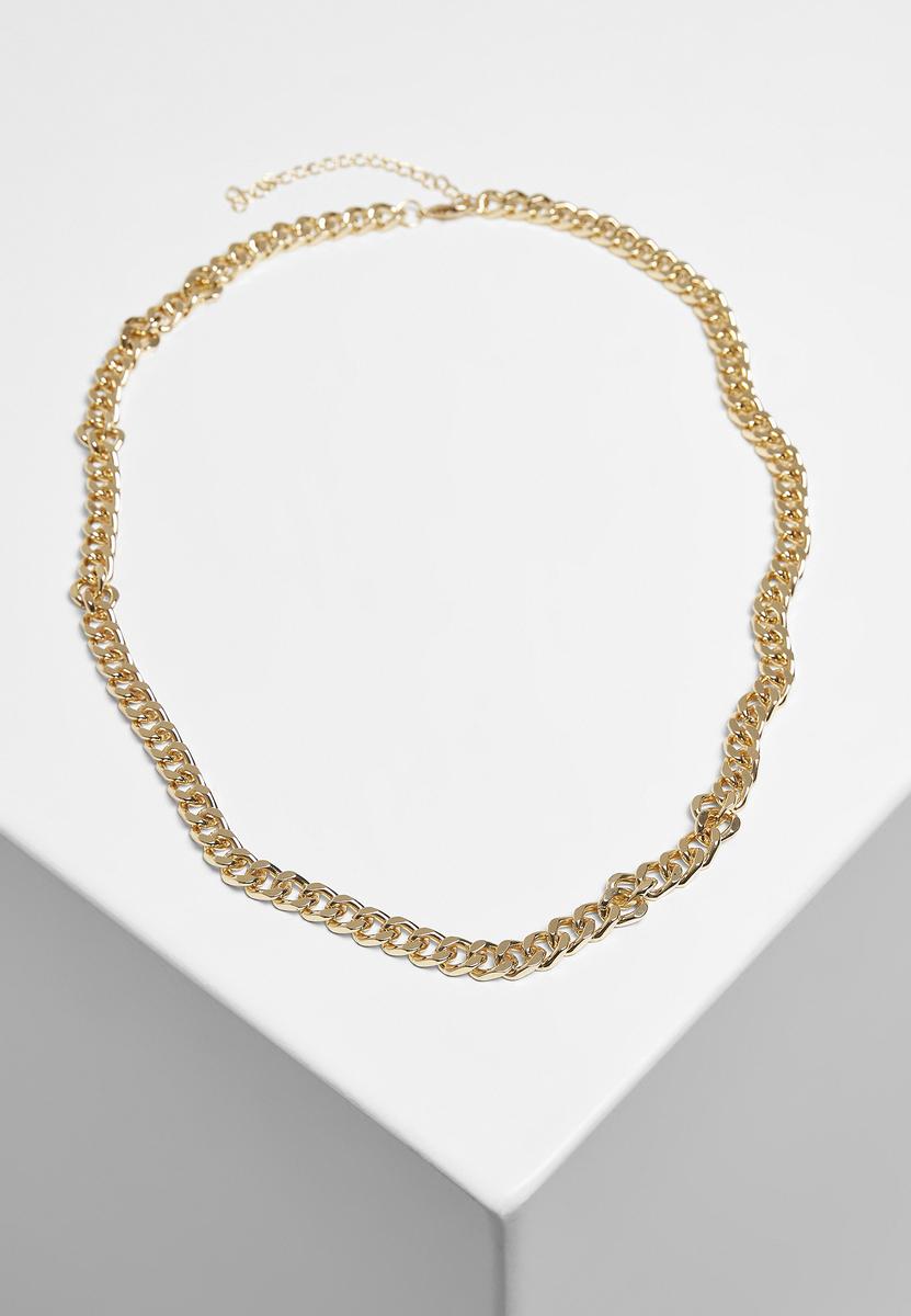 Gold Necklace With A Long Base Chain