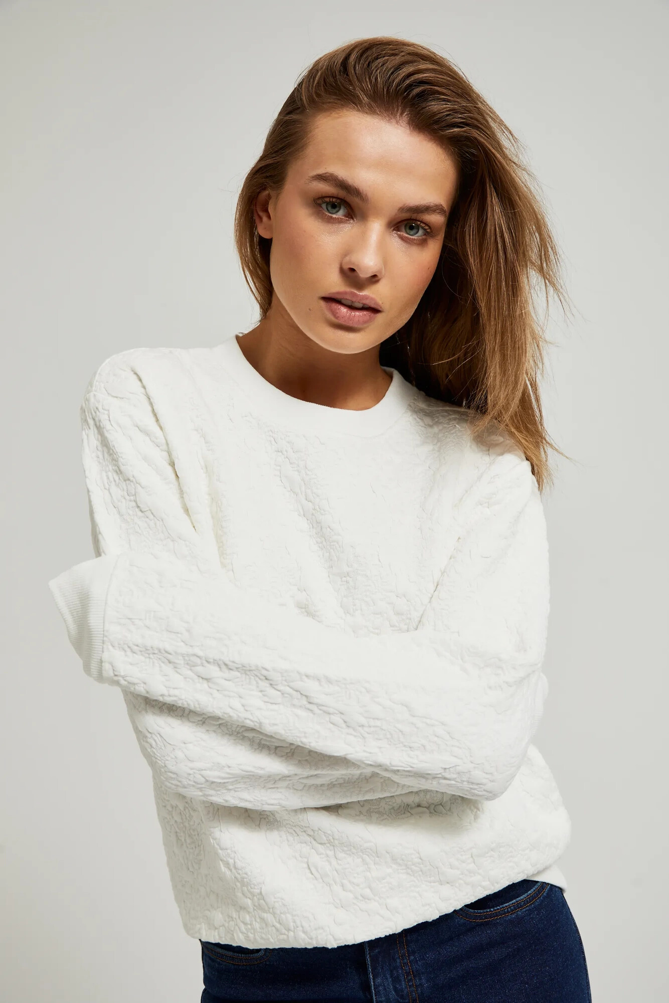Women's sweatshirt with MOODO application - white