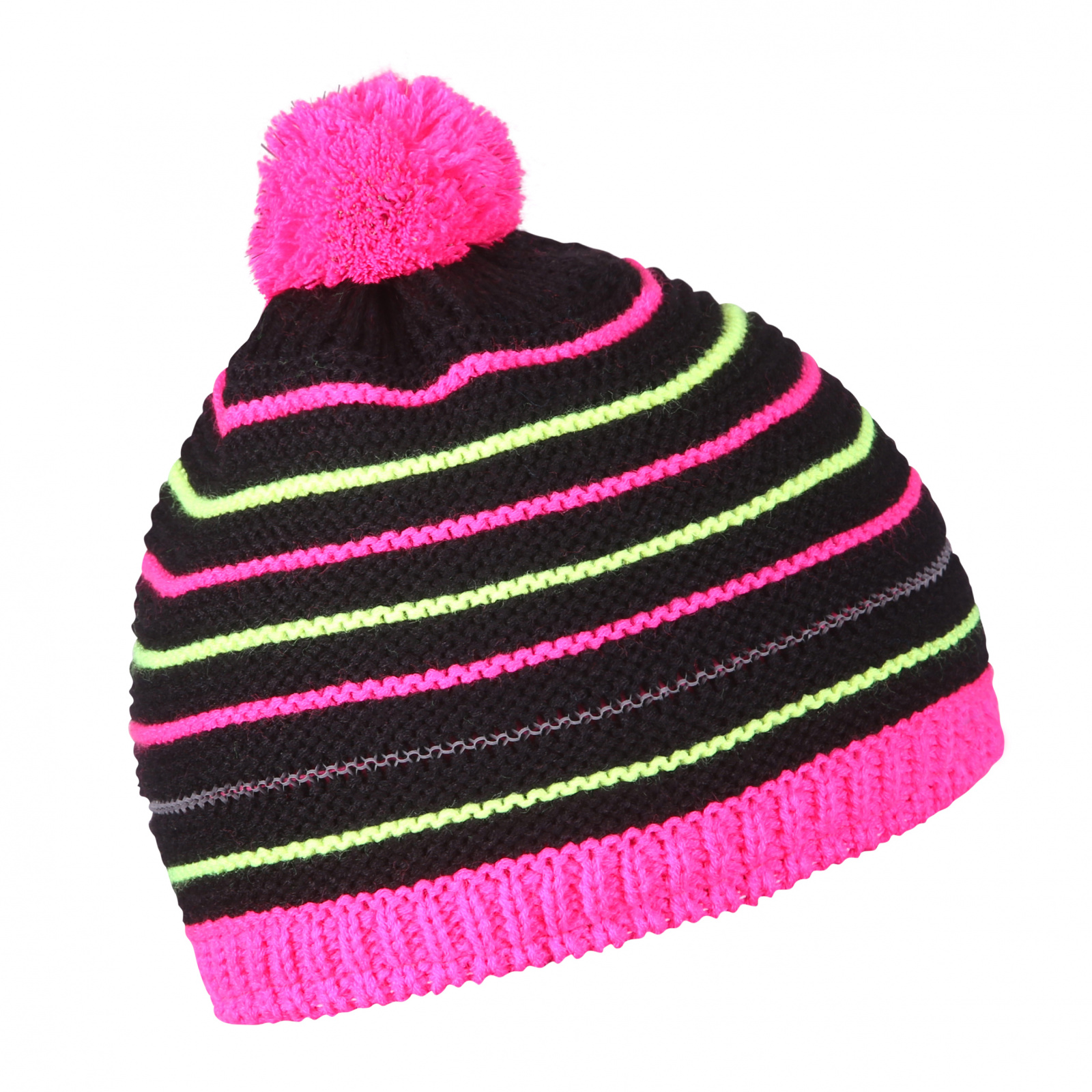 Children's hat Cap 34 black/neon pink