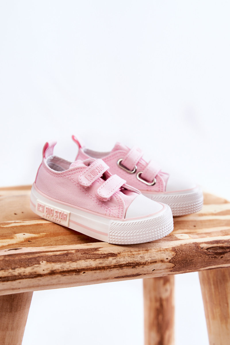 Kids fabric sneakers with Velcro BIG STAR KK374077 Pink