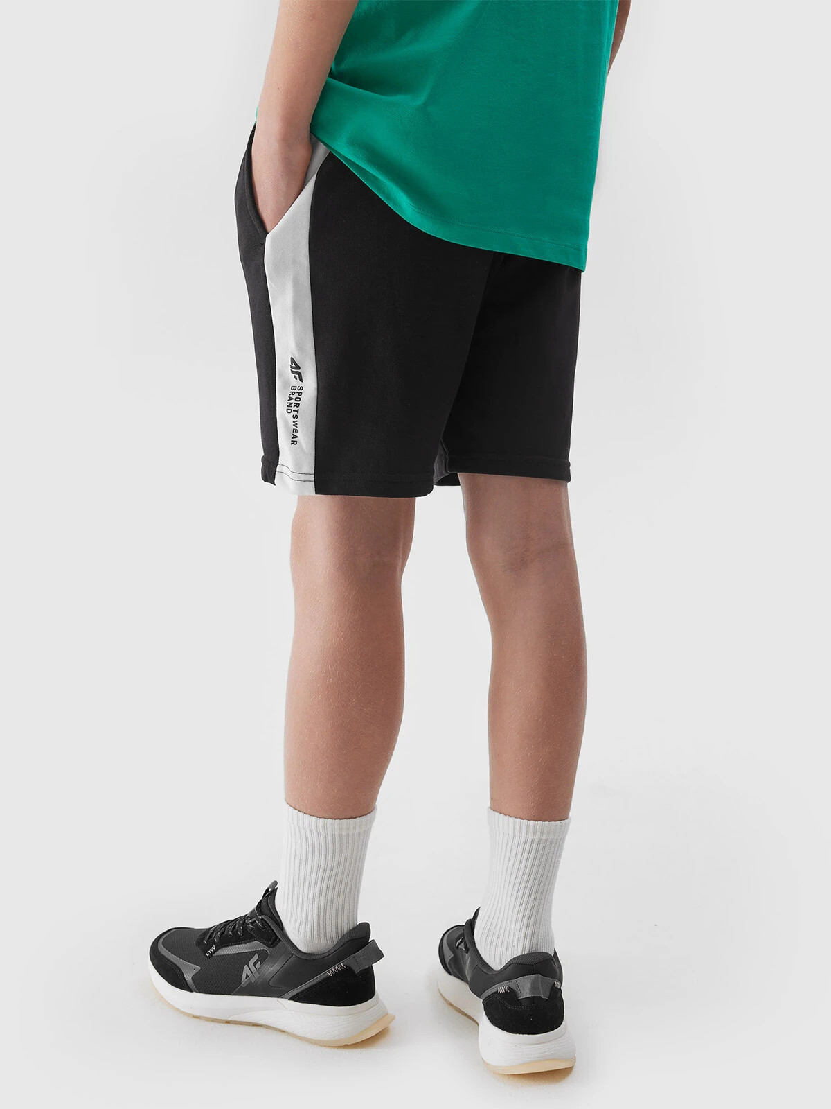 4F Boys&#039; Tracksuit Shorts - Deep Black