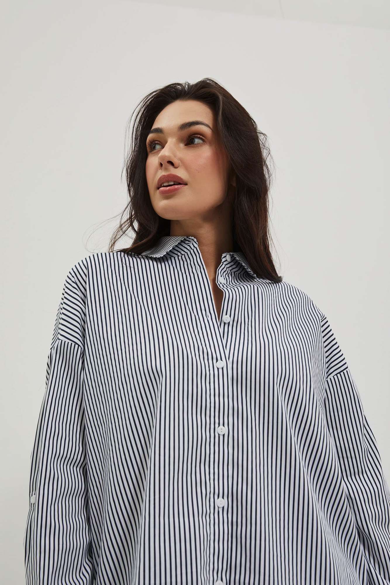 LADIES SHIRT L-KO-4016 BÍLÁ_NAVY