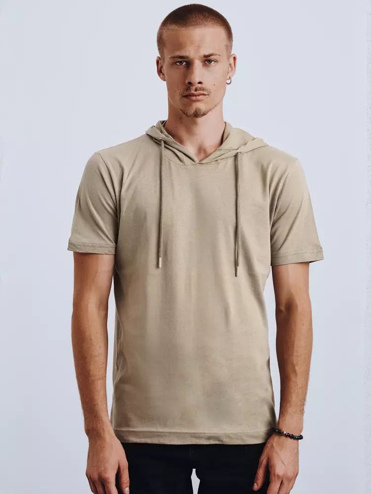 Dstreet RX4607 khaki hooded men's t-shirt