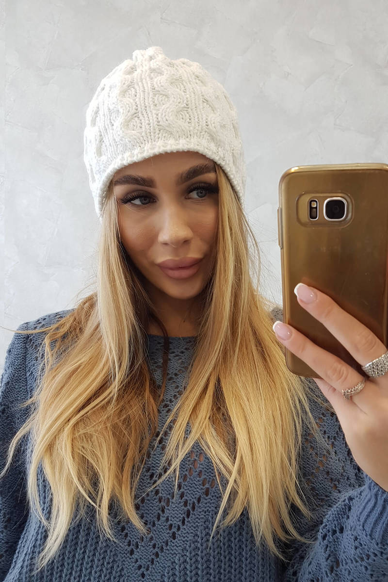 Beanie with fleece Teresa K285 white
