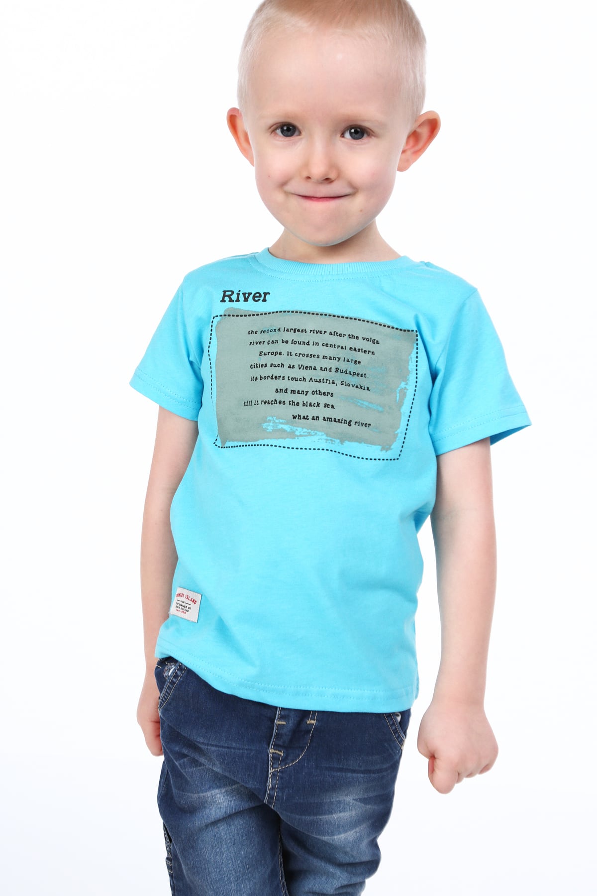 Boys' blue T-shirt with print