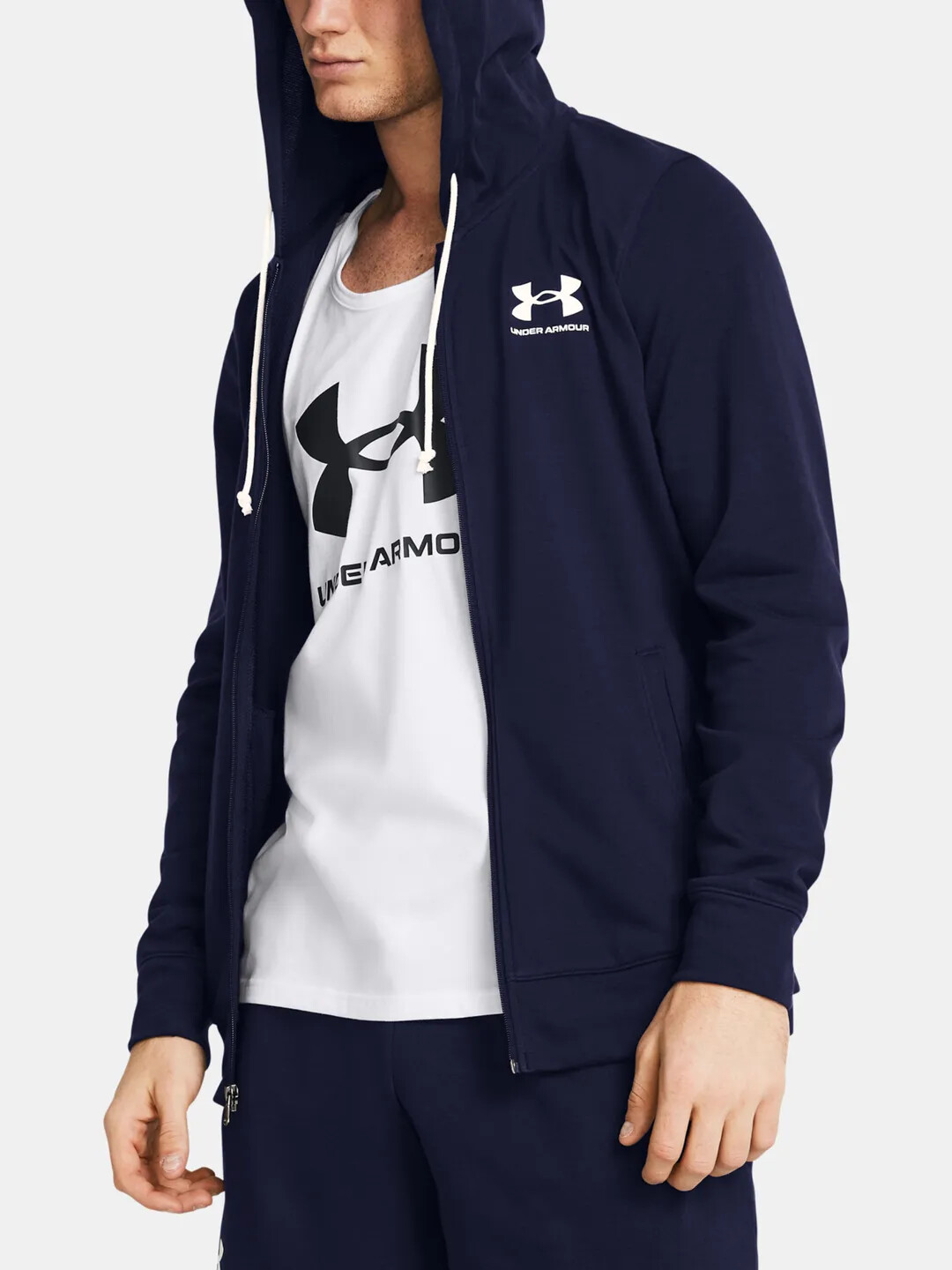 Mens Under Armour Rival Terry LC FZ sweatshirt