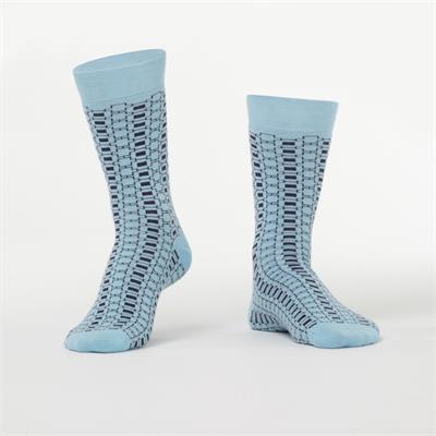 Men's socks with blue pattern