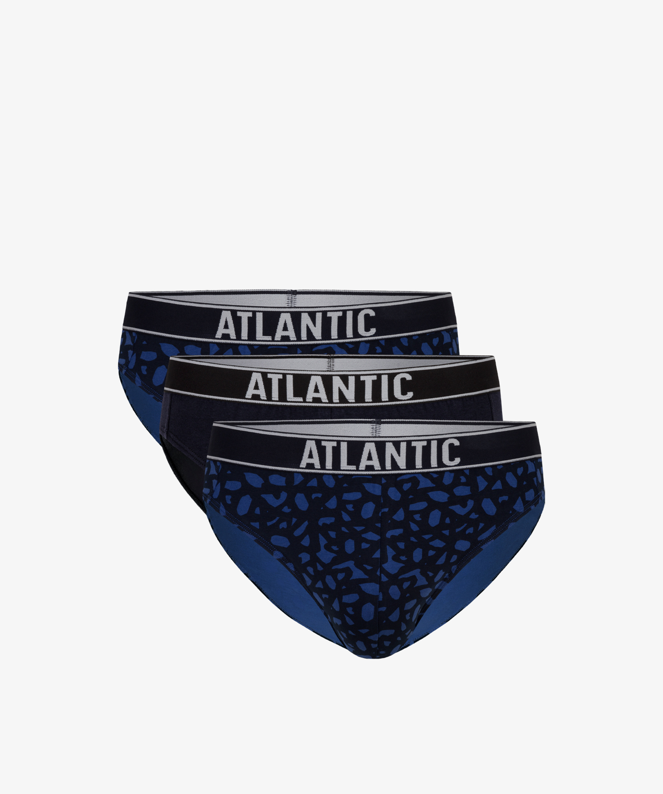 Levně Klasické pánské slipy ATLANTIC 3Pack - černé/tmavě modré