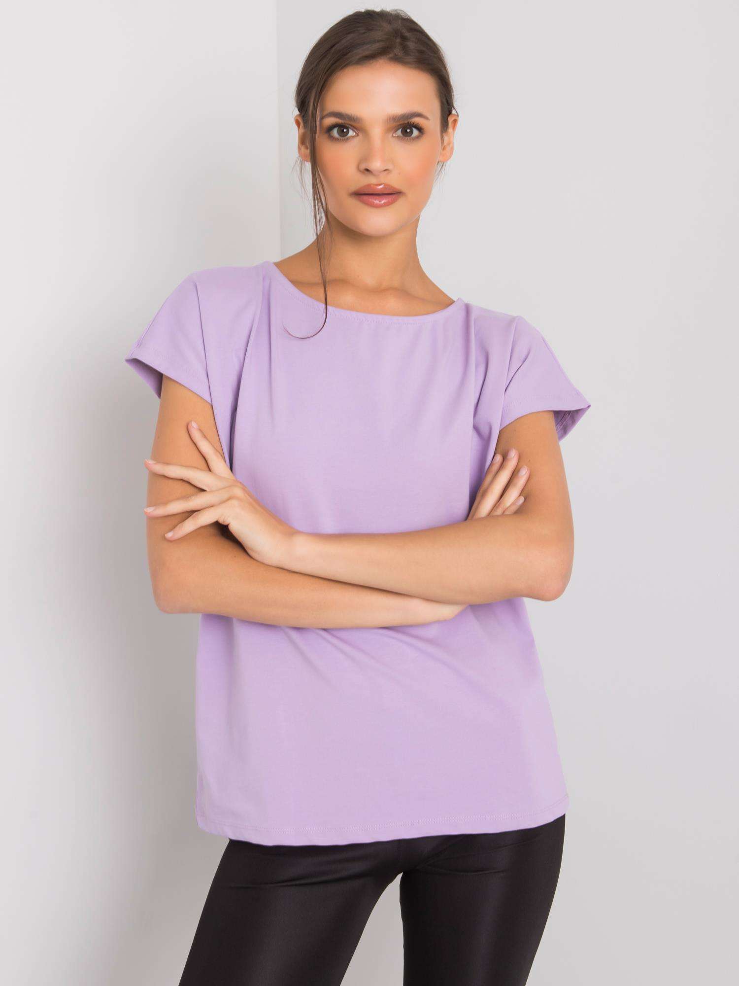 Levně Světle fialové jednobarevné tričko Nadia