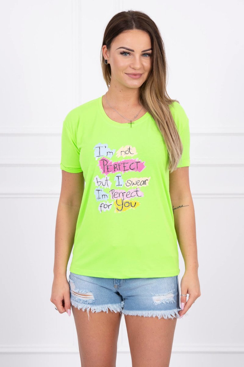 Blouse with print Perfect green neon