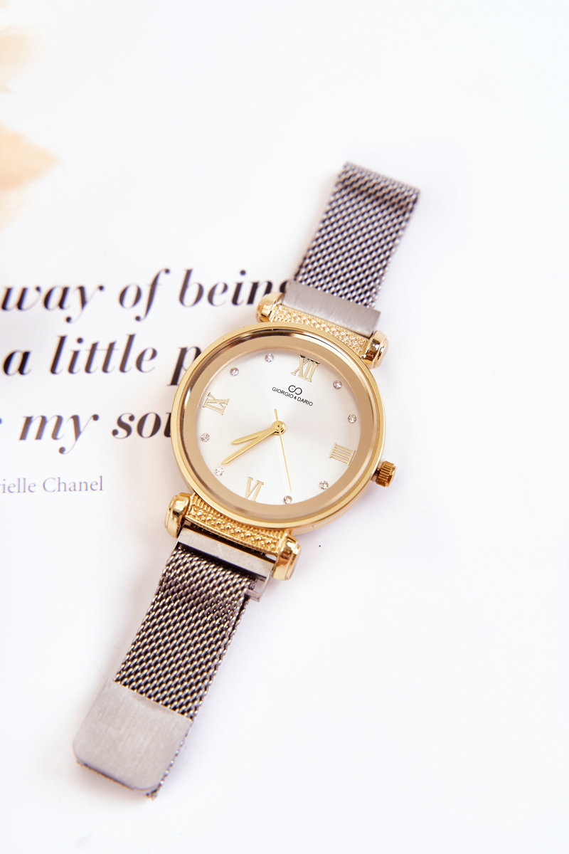 Levně Dámské hodinky Giorgio & Dario se magnetickým náramkem stříbro-zlatý