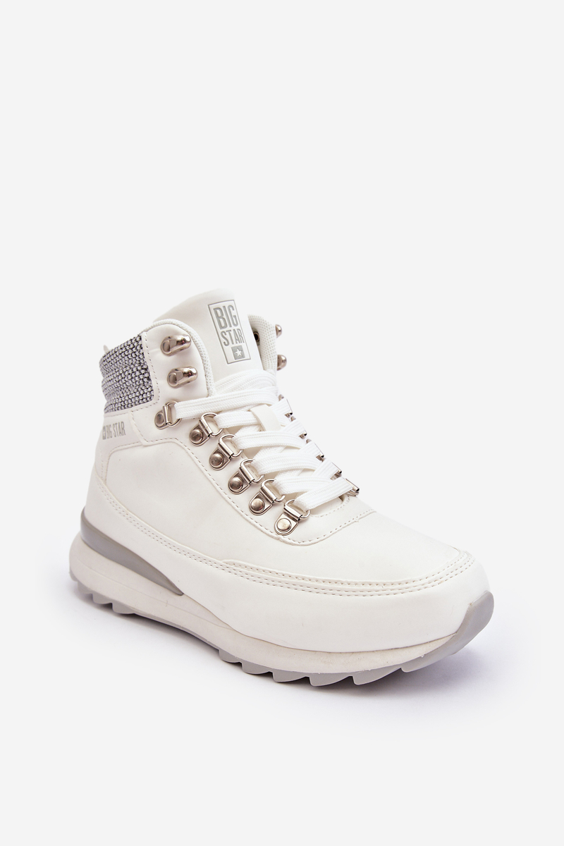 Trapper Lace-up Trekking Boots White Big Star