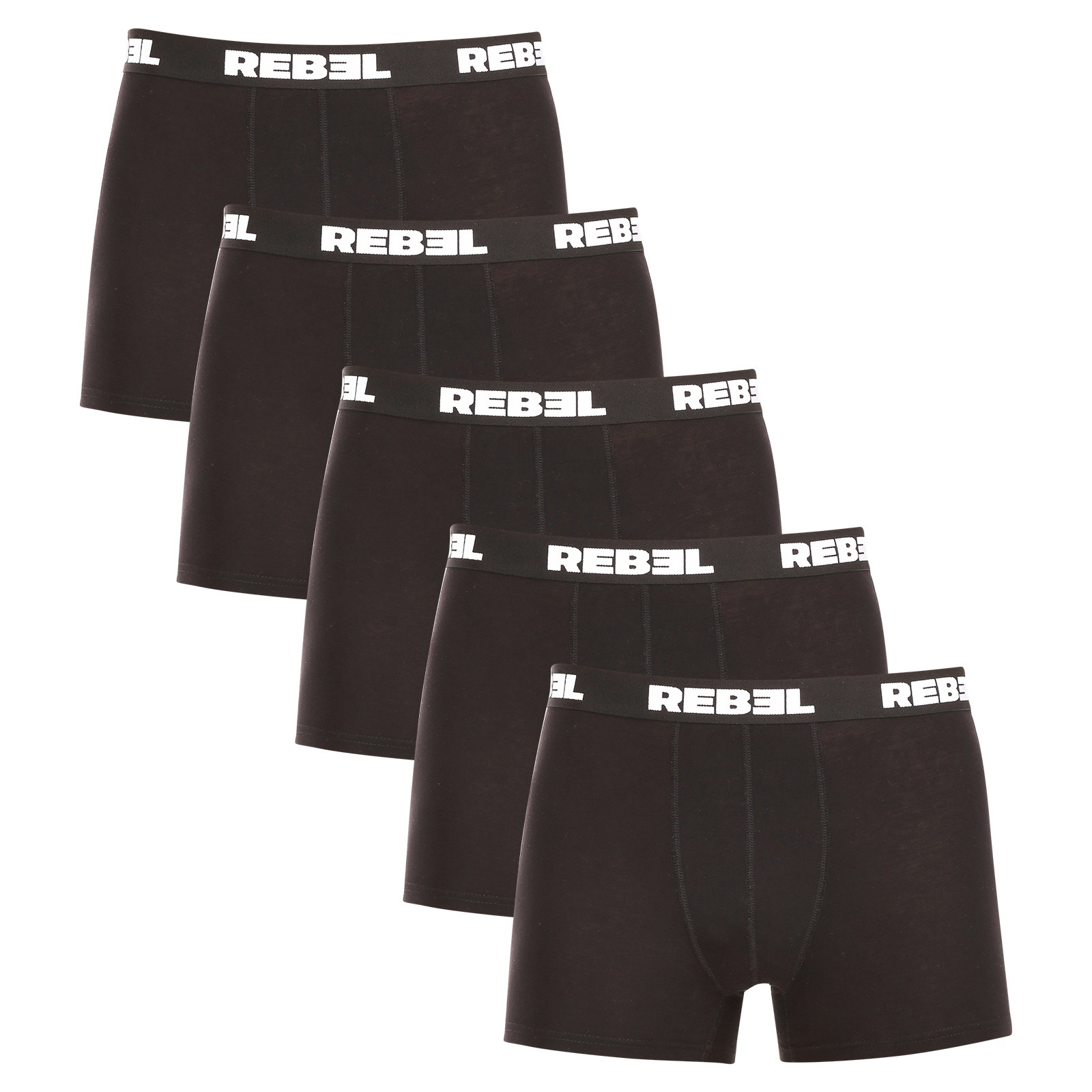 5PACK Men's Boxer Shorts Nedeto Rebel Black