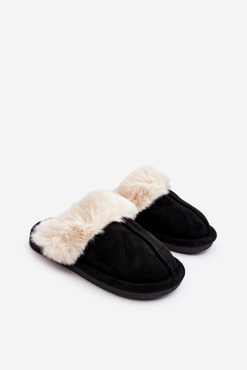 Black Befana Children's Slippers With Fur