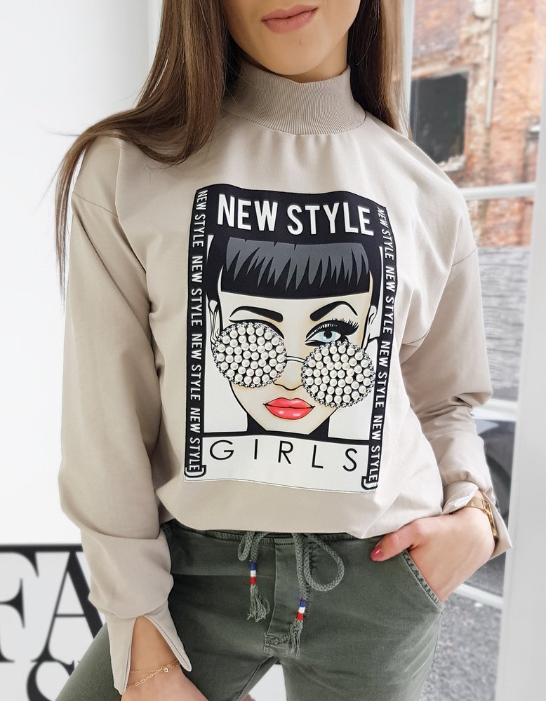 RONNIE ladies sweatshirt light beige BY0727