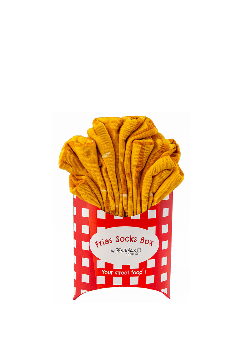 Set Of Rainbow Socks French Fries 2 Pairs