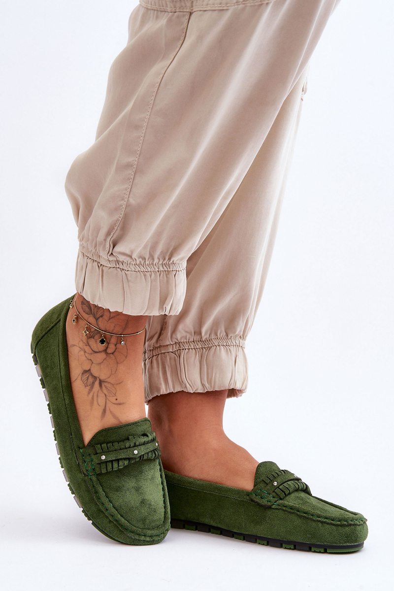 Women's Suede Loafers Green Clorie