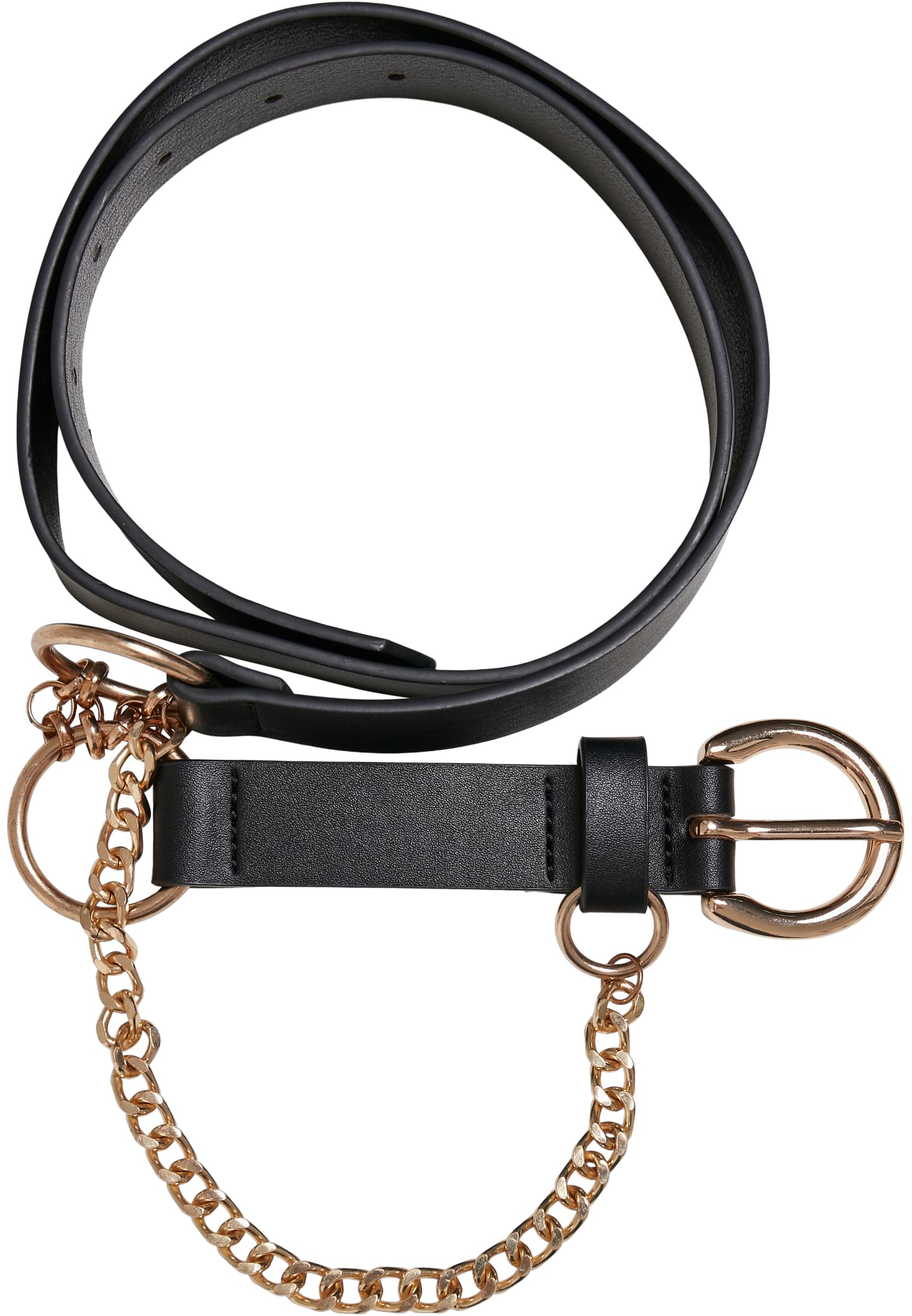 Synthetic leather strap with chain