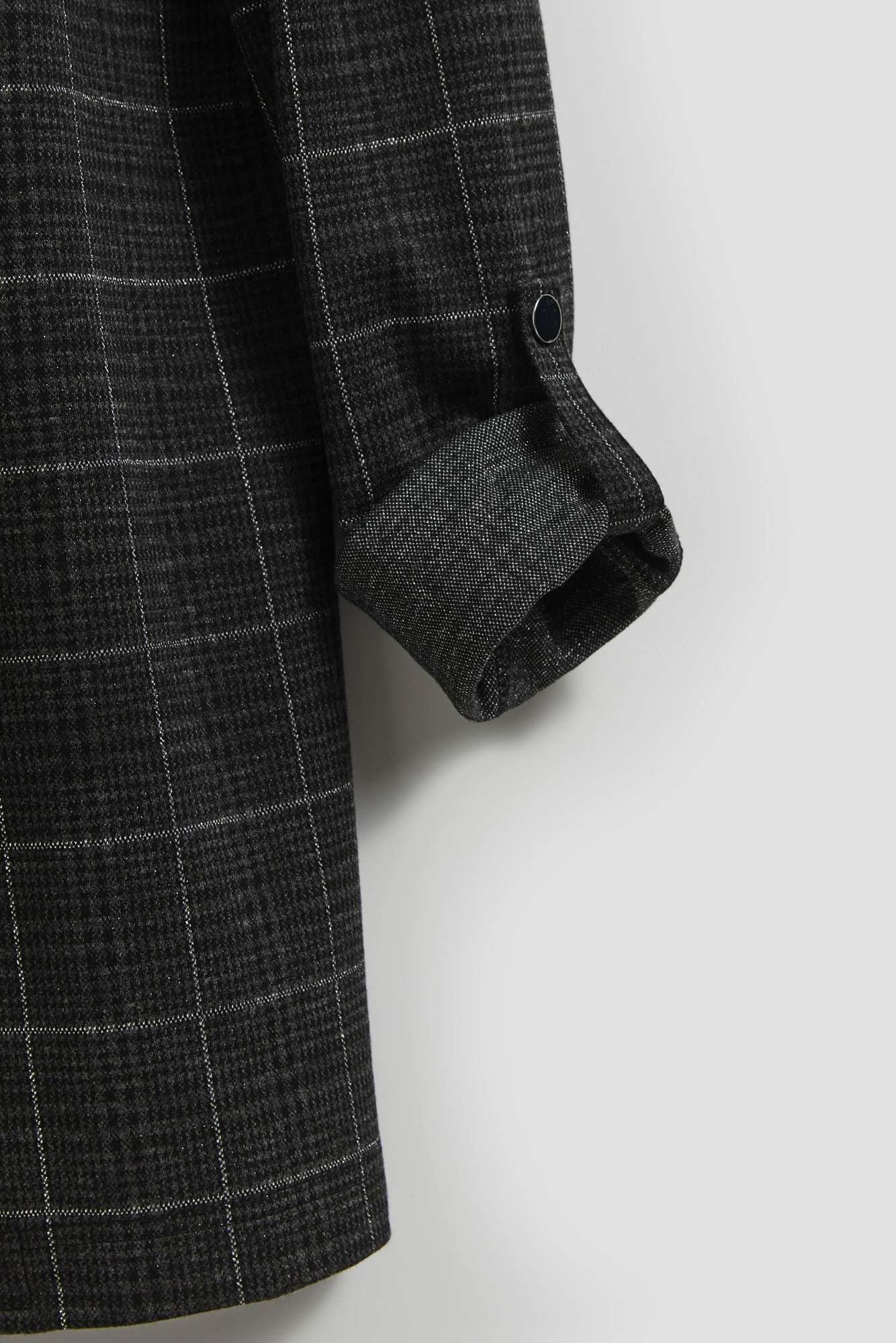 Plaid jacket with rolled sleeves