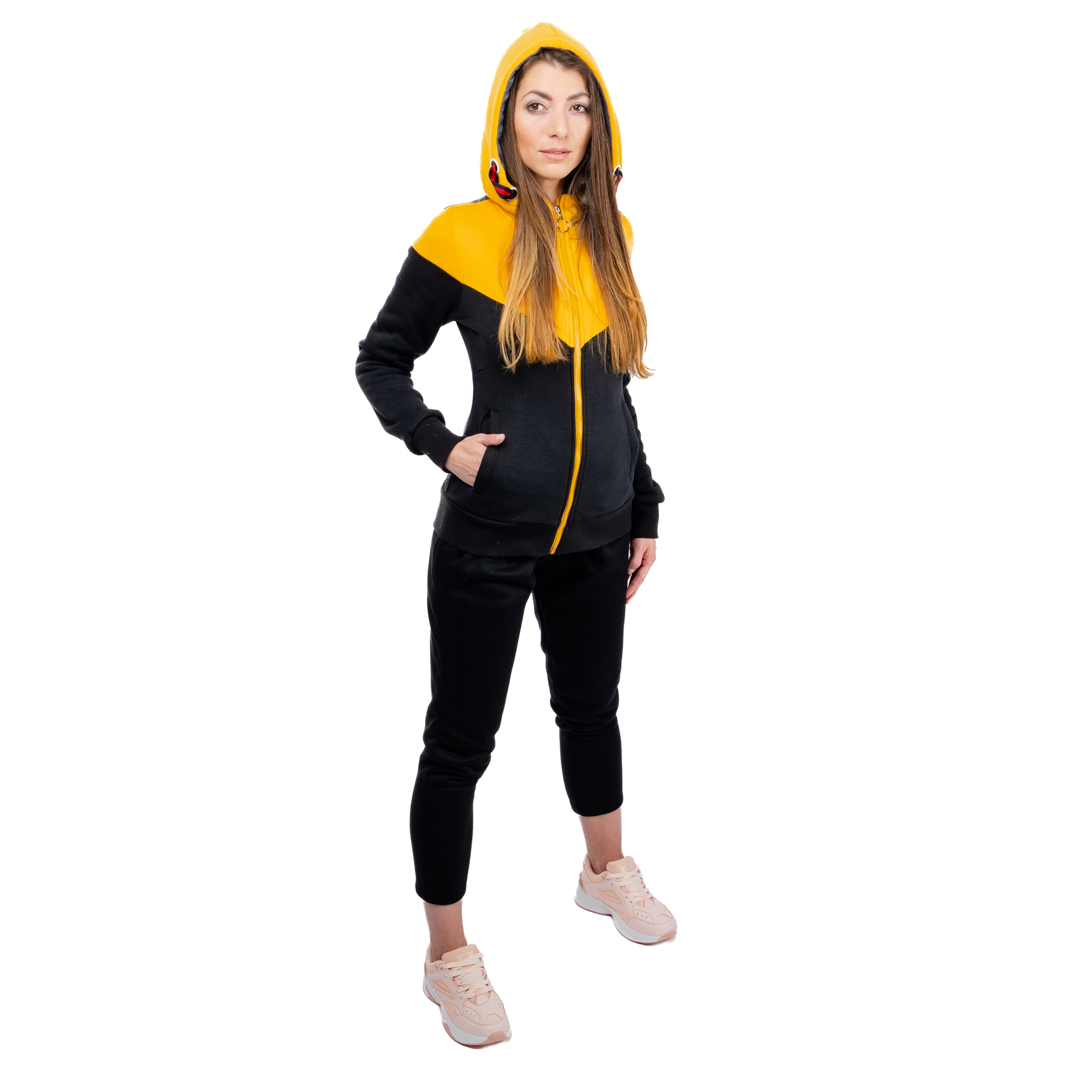 Women&#039;s tracksuit GLANO - black/yellow