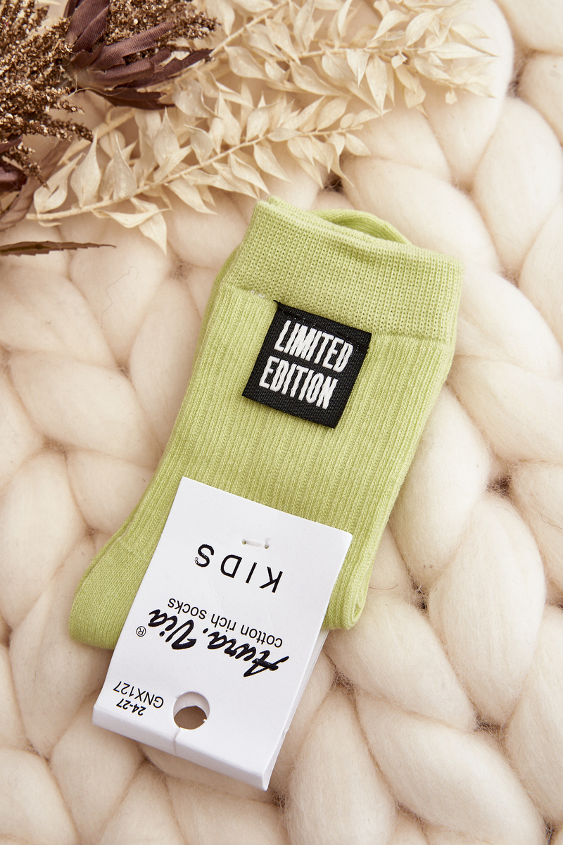 Children's smooth socks with patch, light green