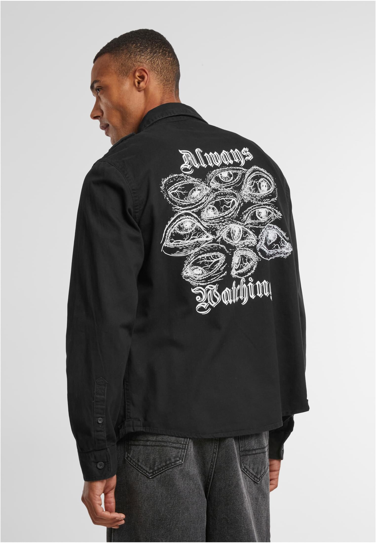 Men&#039;s long-sleeved shirt Always Watching black