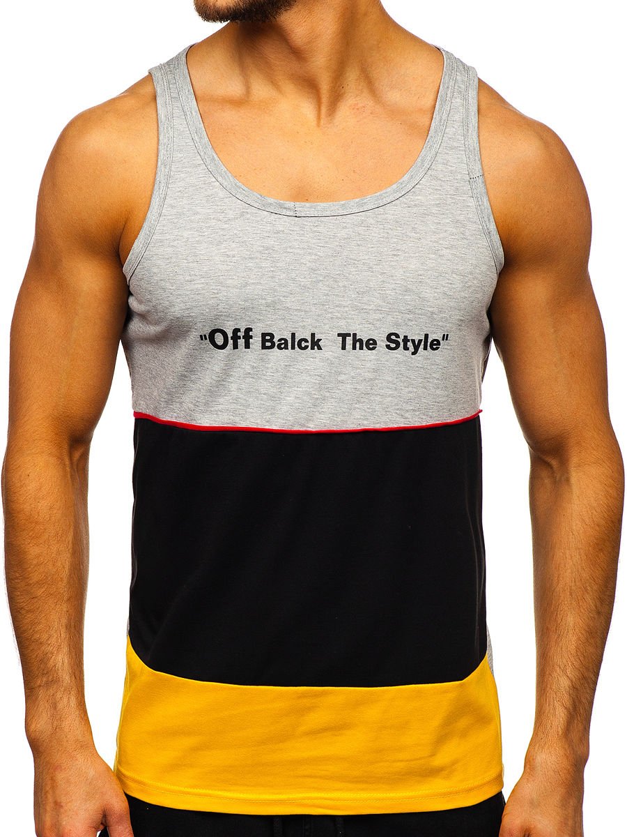 Men's Tank Top With Print SS11070 - Grey,