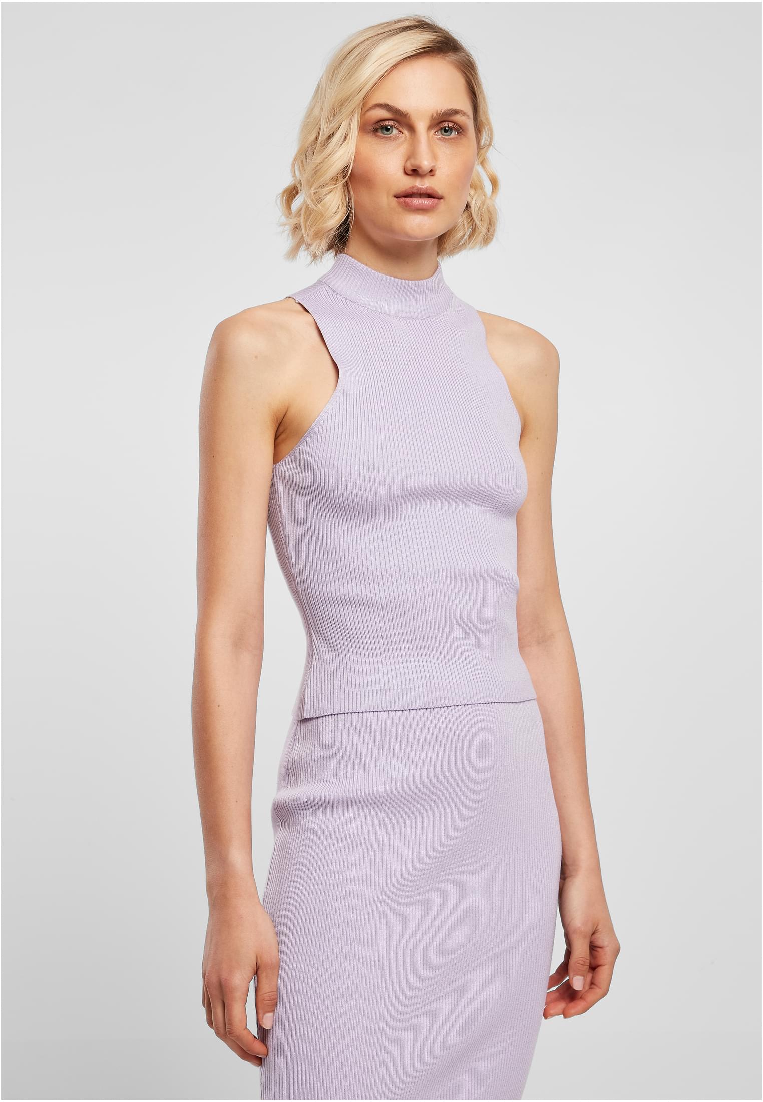 Women's Turtleneck With A Short Rib Knit Lilac