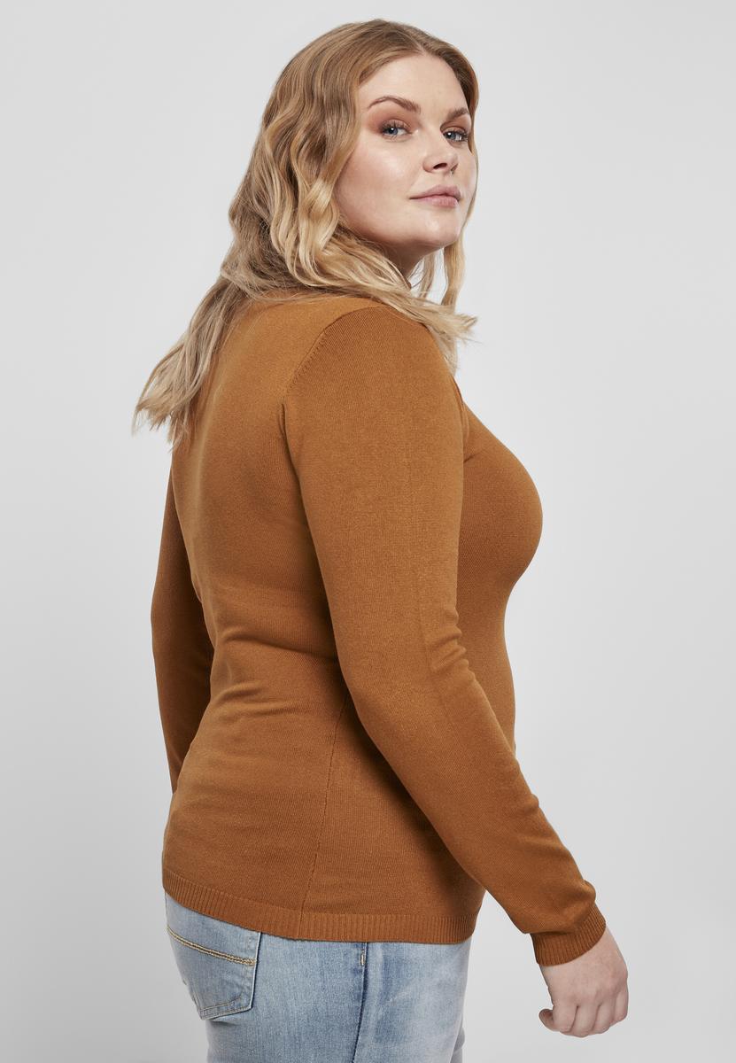 Women's basic turtleneck caramel sweater