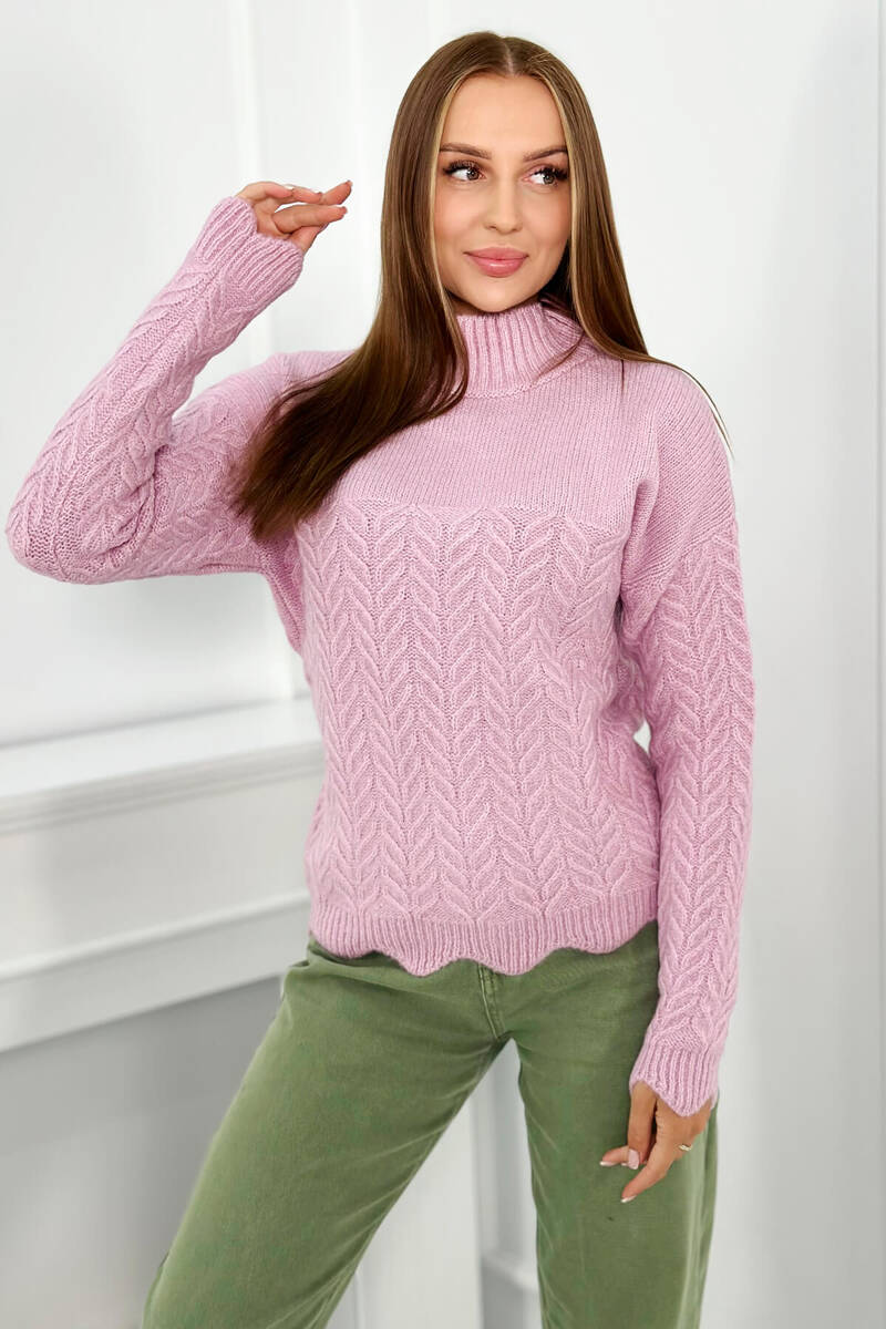 Sweater With Decorative Ruffles Purple