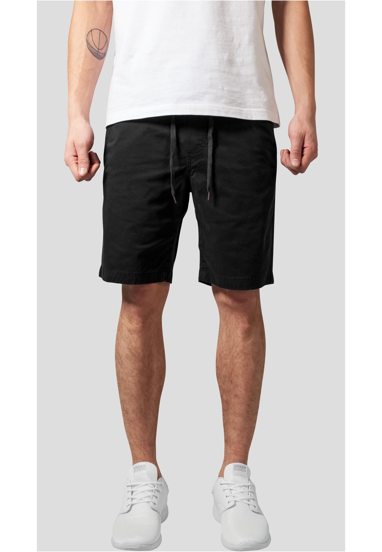 Stretch Twill Joggshorts Black