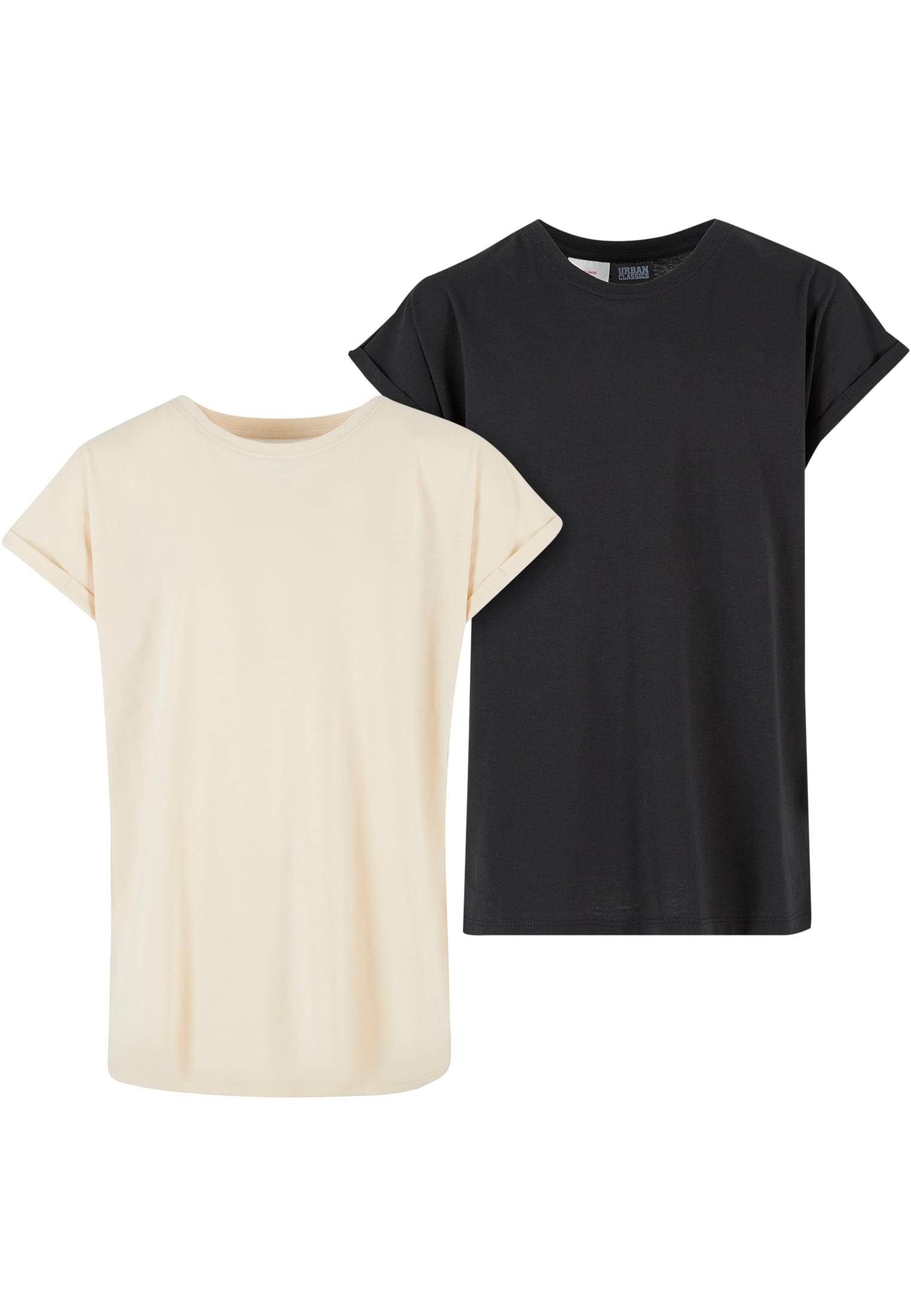 Levně Dívčí tričko Extended Shoulder Tee - 2 Pack smetanové/černé