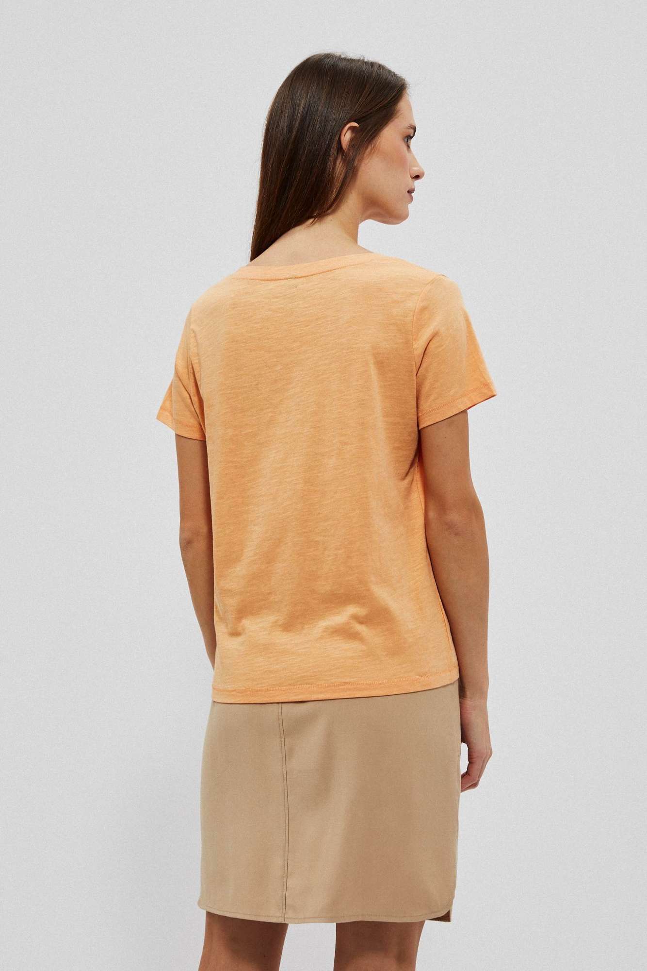 WOMEN'S T-SHIRT L-TS-4049 PEACH