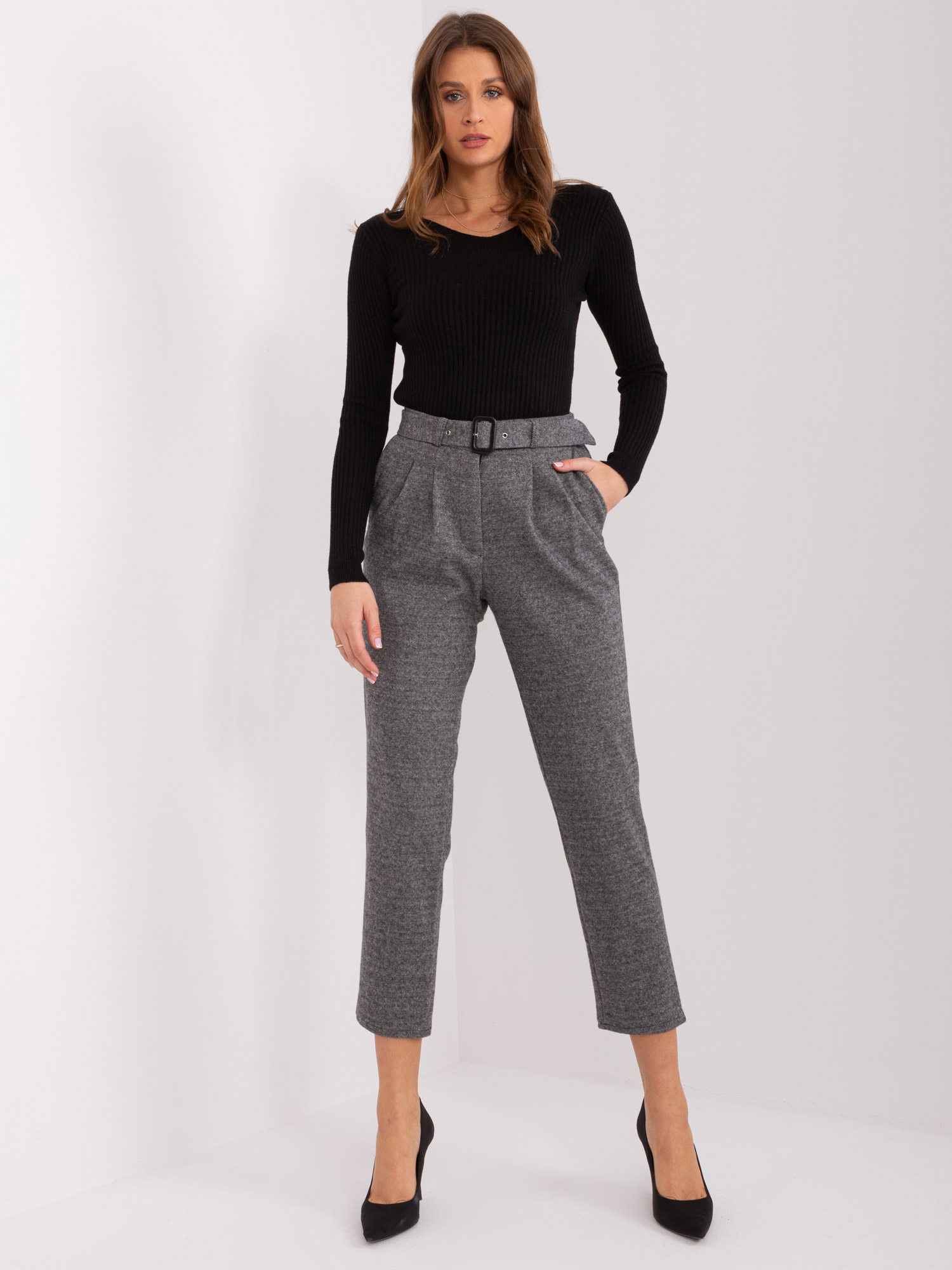 Dark Grey Women's Knitted Trousers