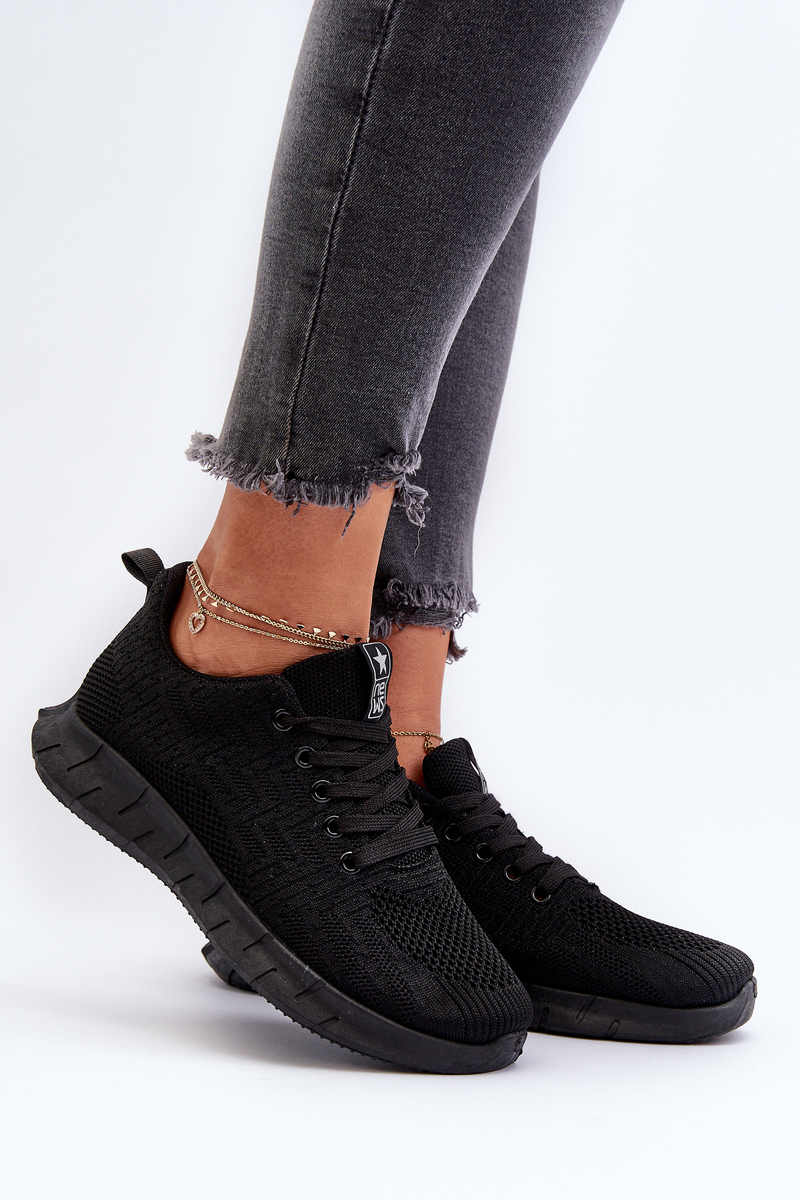 Levně Černá dámská textilní sportovní obuv Kehope