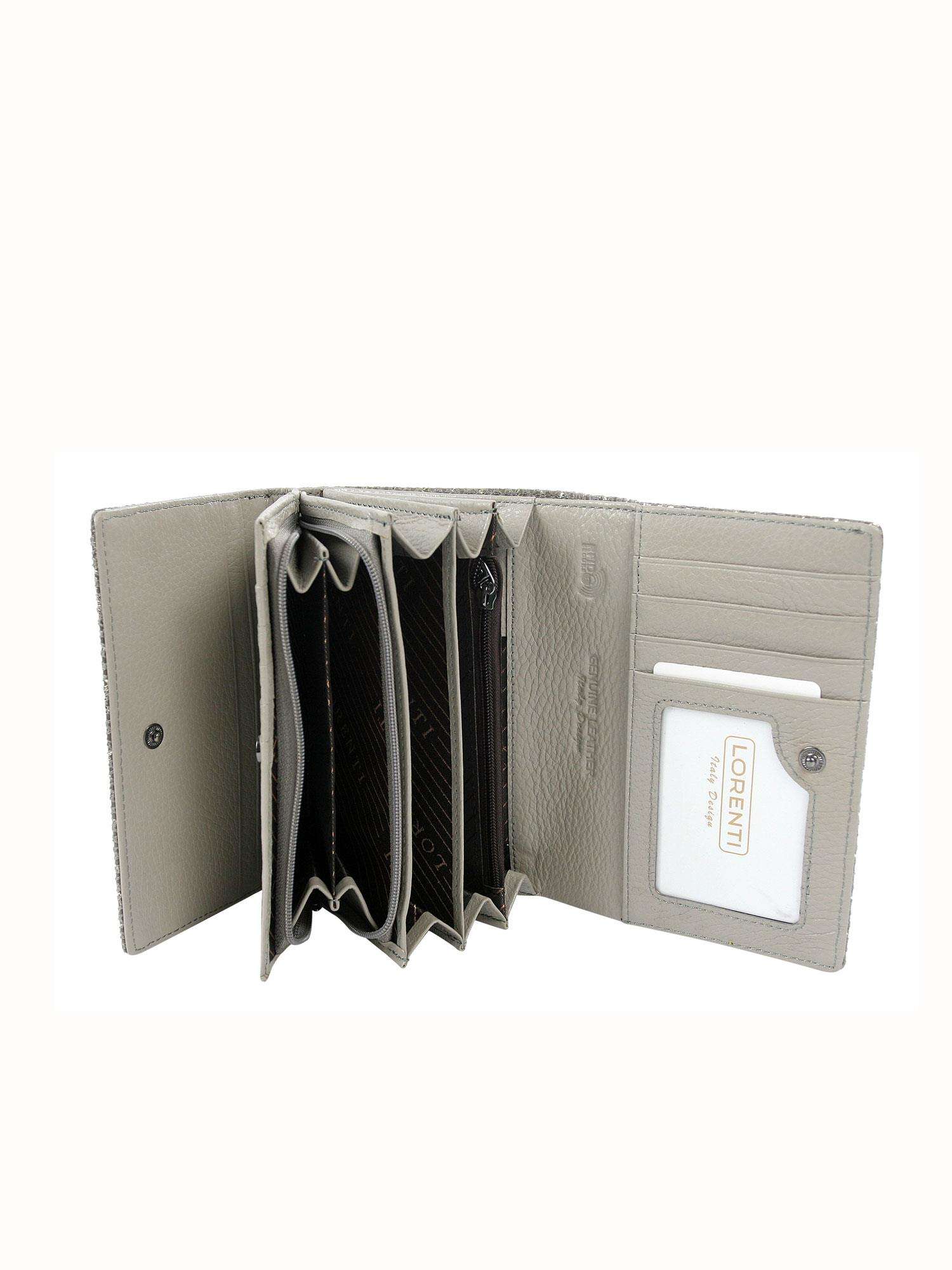 Ženy Peňaženky - Women's gray horizontal wallet made of natural leather