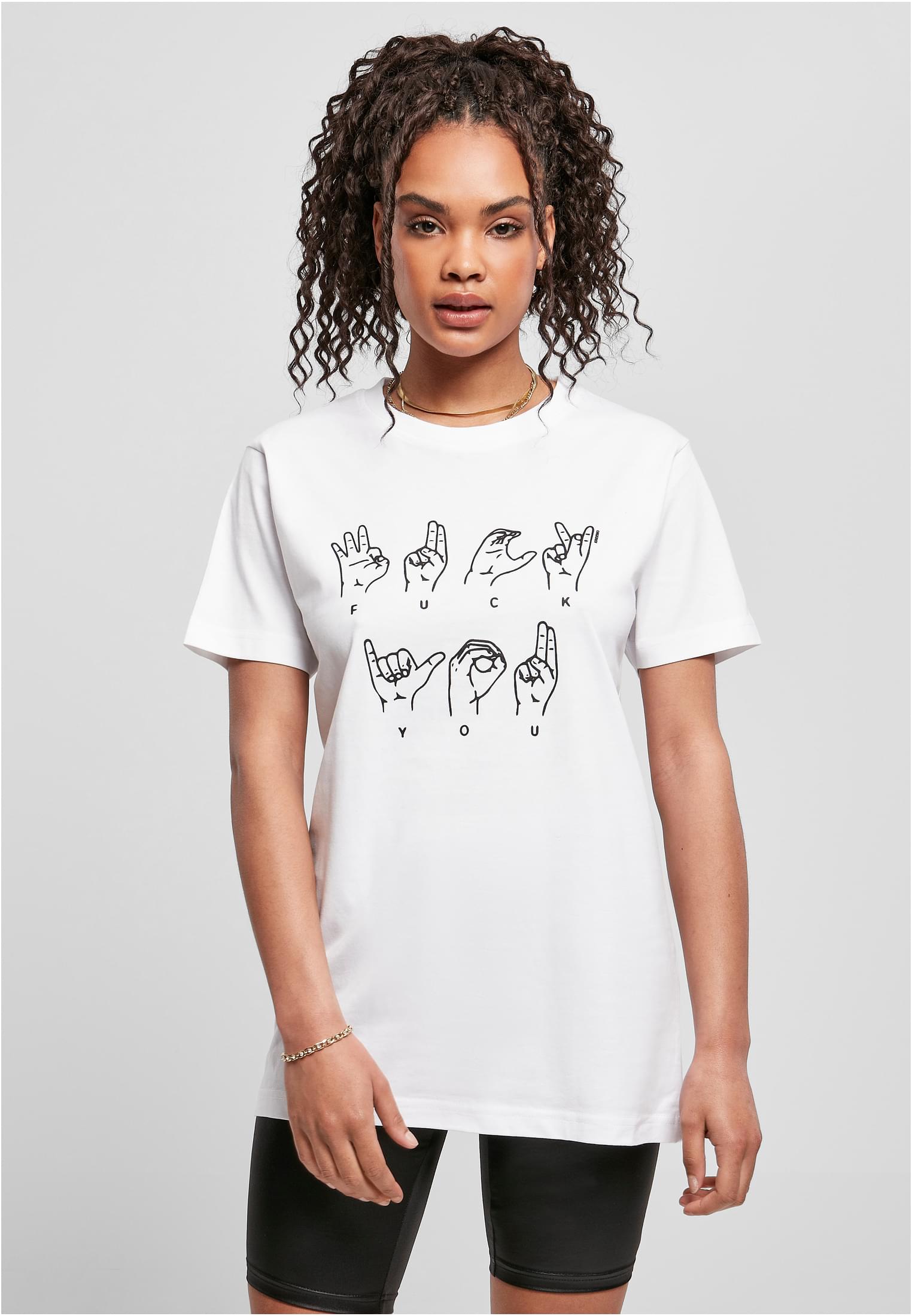 Women's FU T-shirt In Sign Language White