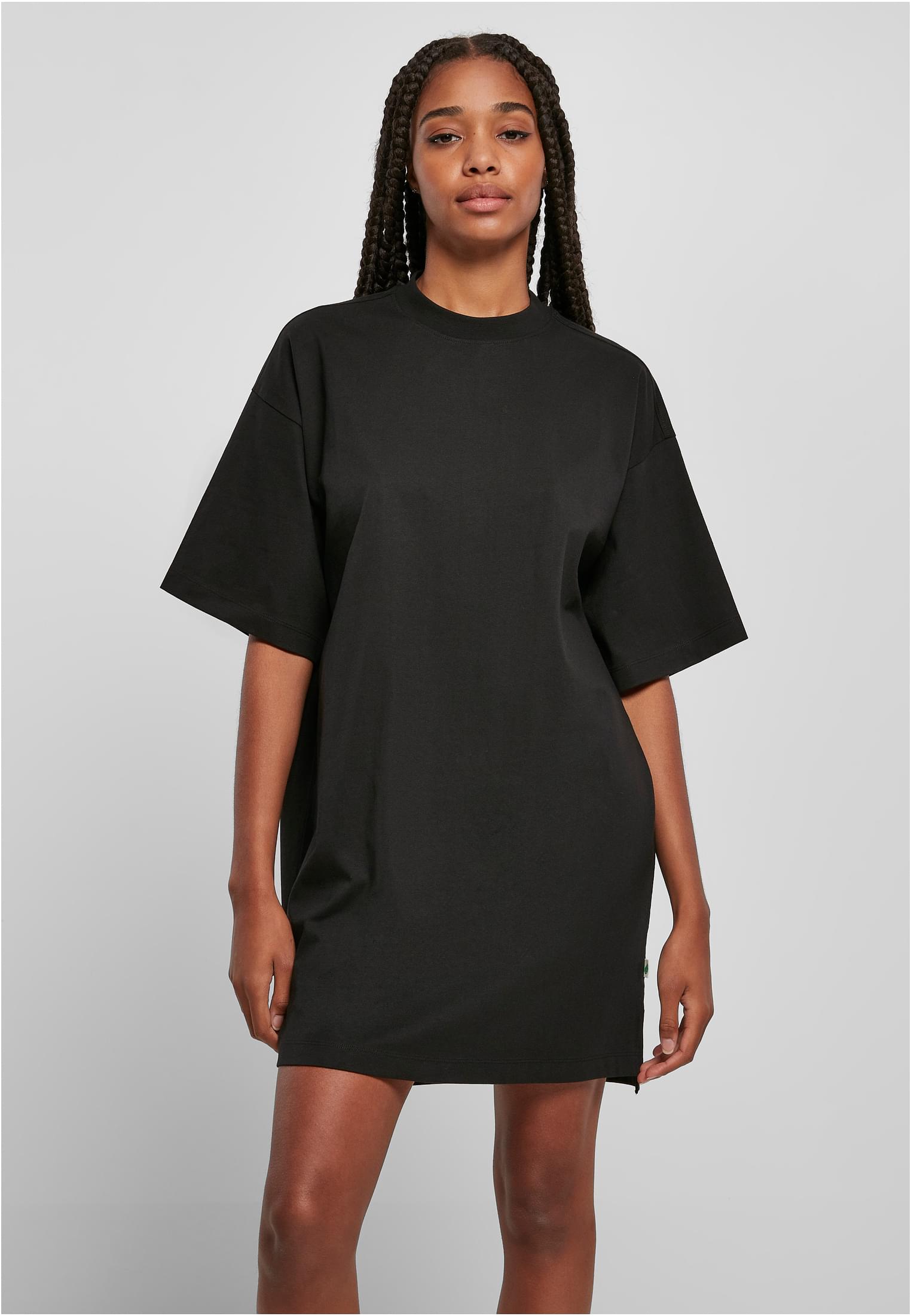 Women's Organic Heavy Oversized T-Shirt Dress Black