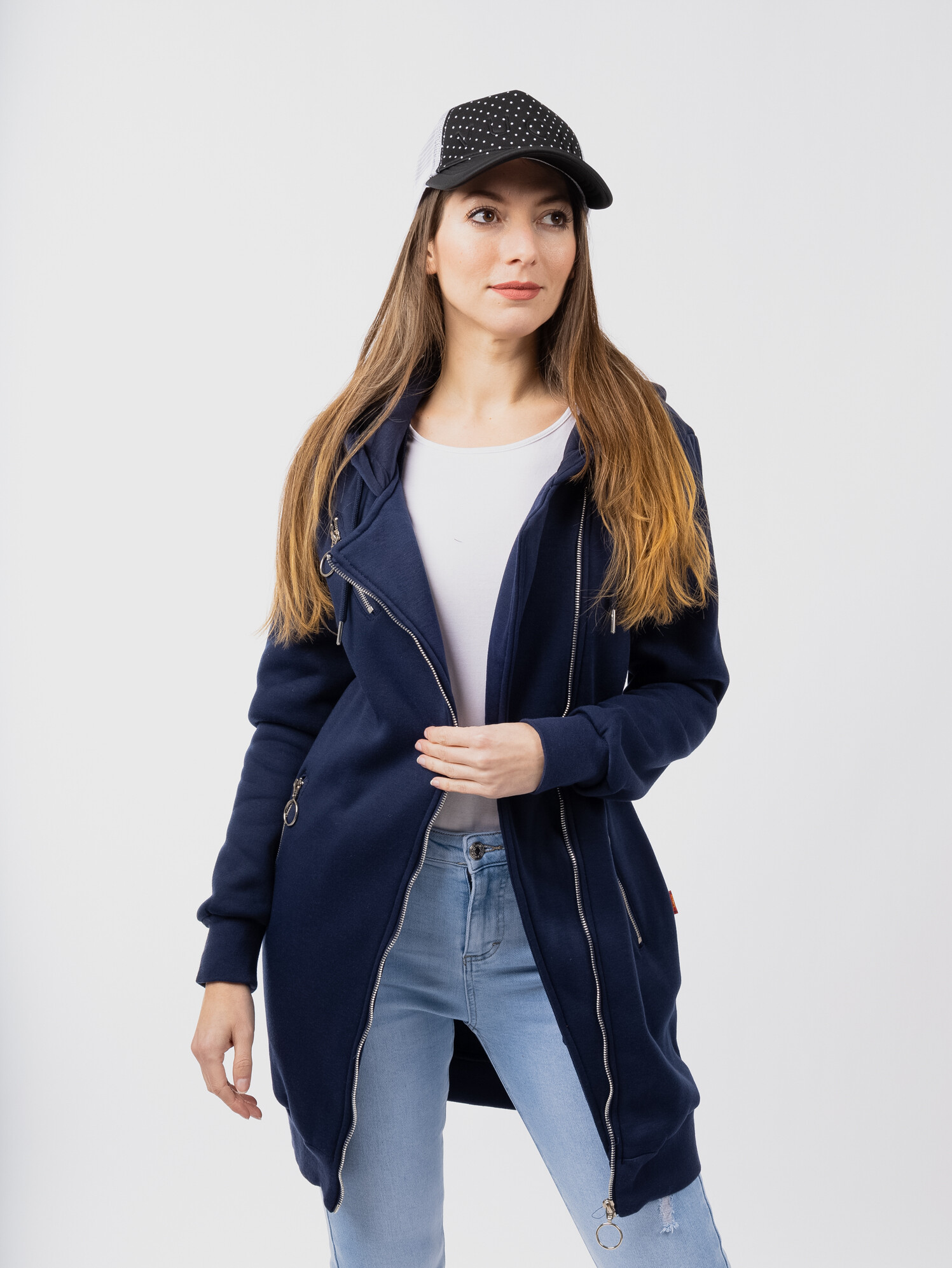 Women&#039;s Extended Sweatshirt GLANO - blue